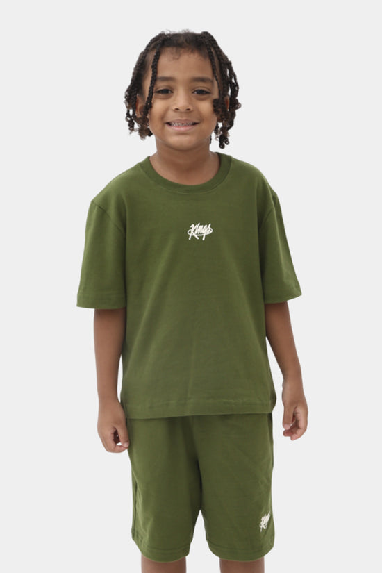 Kings Kids Set – Deep Green (Tee + Shorts)