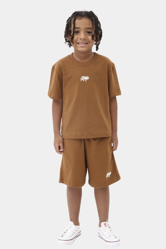 Kings Kids Set – Brown (Tee + Shorts)