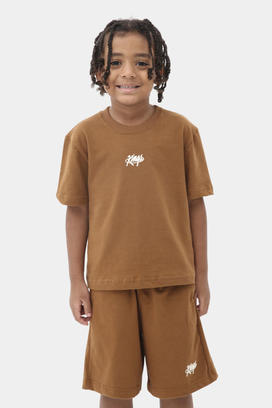 Kings Kids Set – Brown (Tee + Shorts)