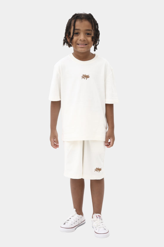 Kings Kids Set – Off-White (Tee + Shorts)