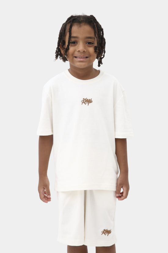 Kings Kids Set – Off-White (Tee + Shorts)